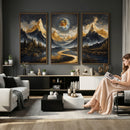 Abstract Mountain Wall Art Canvas Print Modern Landscape Painting Print