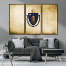 Massachusetts Flag Wall Art Canvas Print by MyGreatCanvas | Canvas Wall Art Prints | Photo Prints & Wall Decor