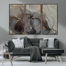 Gray Marble Fluid Wall Art – Modern Abstract Canvas Print