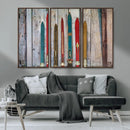 Vintage Wooden Weathered Ski's in Front of an Old Barn Wall by MyGreatCanvas | Canvas Wall Art Prints | Photo Prints & Wall Decor