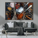 Spices and Seasonings Canvas Wall Art – Colorful Triptych by MyGreatCanvas | Canvas Wall Art Prints | Photo Prints & Wall Decor