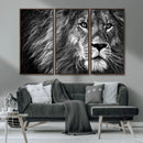 Black and White Lion Canvas Wall Art Print – Wildlife by MyGreatCanvas | Canvas Wall Art Prints | Photo Prints & Wall Decor