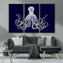 Blue Octopus Wall Art Canvas Print by MyGreatCanvas | Canvas Wall Art Prints | Photo Prints & Wall Decor