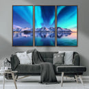 Northern Lights above Mountain Wall Art, Northern Lights