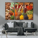 Herbs and Spices Art Canvas Print for Kitchen Kitchen,