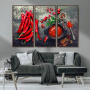 Red Pepper Kitchen and Restaurant Wall Wall Art, Red Pepper by MyGreatCanvas | Canvas Wall Art Prints | Photo Prints & Wall Decor