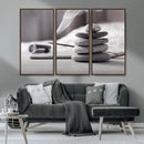 Burning Incense and Zen Stones Buddhism Wall Art, Zen Stones