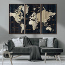 Antique Old World Map Wall Art Canvas Print
