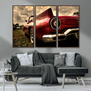 Red Classic Car Wall Art Canvas Print