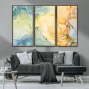 Green and Yellow Marble Fluid Effect Wall Art, Green and