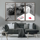 Poker Game Cards Wall Art Canvas, Multi Panel Wall Art