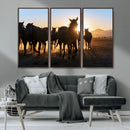 Horse Herd Wall Art Animal Canvas Print
