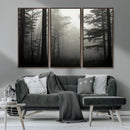 Misty Forest Wall Art Premium Canvas Print a Foggy and