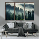 Captivating Misty Forest Wall Art Premium Canvas Print a