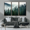 Captivating Misty Forest Wall Art Premium Canvas Print,