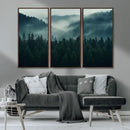 Captivating Misty Forest Wall Art Premium Canvas Print,
