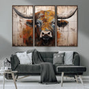 Abstract Bull Highland Cow Canvas Wall Art Print – Vibrant by MyGreatCanvas | Canvas Wall Art Prints | Photo Prints & Wall Decor