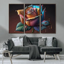 Abstract Rose Wall Art Canvas Print