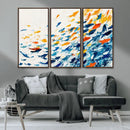 Abstract Fish Shoal Wall Art Canvas Print, Colorful Fish