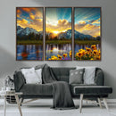 Grand Teton Park Sunrise Wall Art – Vibrant Landscape Canvas