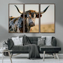 Texas Bull Longhorn Wall Art Canvas Print for Farm House by MyGreatCanvas | Canvas Wall Art Prints | Photo Prints & Wall Decor