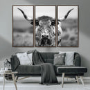 Texas Cow Longhorn Wall Art Canvas Print for Farm House Wall by MyGreatCanvas | Canvas Wall Art Prints | Photo Prints & Wall Decor
