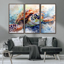 Watercolor Sea Turtle Wall Art Canvas Print - Vibrant Ocean