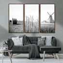 Vintage Farmhouse Black and White Triptych Wall Art – Giclee