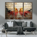 Abstract Angel Wings Canvas Wall Art – Framed and Ready to
