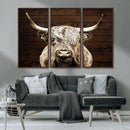 Highland Cow Wall Art Canvas Print, Rustic Farmhouse Decor, by MyGreatCanvas | Canvas Wall Art Prints | Photo Prints & Wall Decor