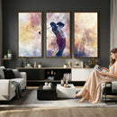 Abstract Watercolor Golf Player Wall Art Canvas Print