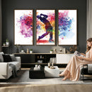 Colorful Golfer Swing Wall Art Canvas Print - Ready to Hang,