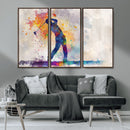 Watercolor Golf Swing Wall Art Canvas Print | Vibrant