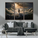 Jesus Walking on Water Wall Art Canvas Print - Religious