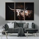 Texas Longhorn Wall Art Canvas Print | Western Ranch Decor |