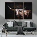 Texas Longhorn Wall Art Canvas Print | Western Ranch Decor |