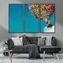 Carl Fredricksen, Up Movie Wall Art, Colorful Balloon House
