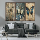 Butterfly Wall Art Trio | Vintage Butterfly Canvas Print | by MyGreatCanvas | Canvas Wall Art Prints | Photo Prints & Wall Decor