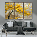 Yellow Blossom Tree Canvas Wall Art - Floral Abstract Modern