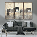 Vintage Horses Wall Art Canvas Print