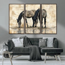 Chinese Style Abstract Black Horses Wall Art Canvas Print - by MyGreatCanvas | Canvas Wall Art Prints | Photo Prints & Wall Decor