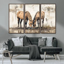 Vintage Horses Wall Art | Ready to Hang and Framed Triptych by MyGreatCanvas | Canvas Wall Art Prints | Photo Prints & Wall Decor
