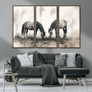 Chines Ink Style Vintage Horses Wall Art Canvas Print for by MyGreatCanvas | Canvas Wall Art Prints | Photo Prints & Wall Decor
