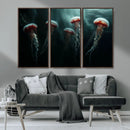 Abstract Jellyfish Wall Art Canvas Print