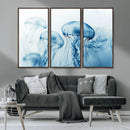 Blue Jellyfish Wall Art Canvas Print