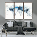 Flight Route Map Wall Art Canvas Print, Abstract Air Traffic
