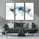 Flight Route Map Wall Art Canvas Print, Abstract Air Traffic
