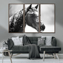 Horse Canvas Print - Winter Horse Snow Wall Art Canvas Print
