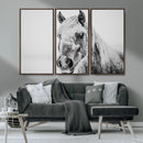 White Horse Wall Art | Ready to Hang and Framed | Winter