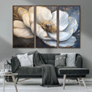 White Magnolia Flower Wall Art Canvas Print | Abstract